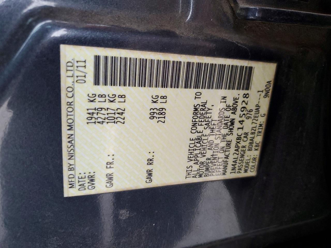 2011 Niss Altima 2.5