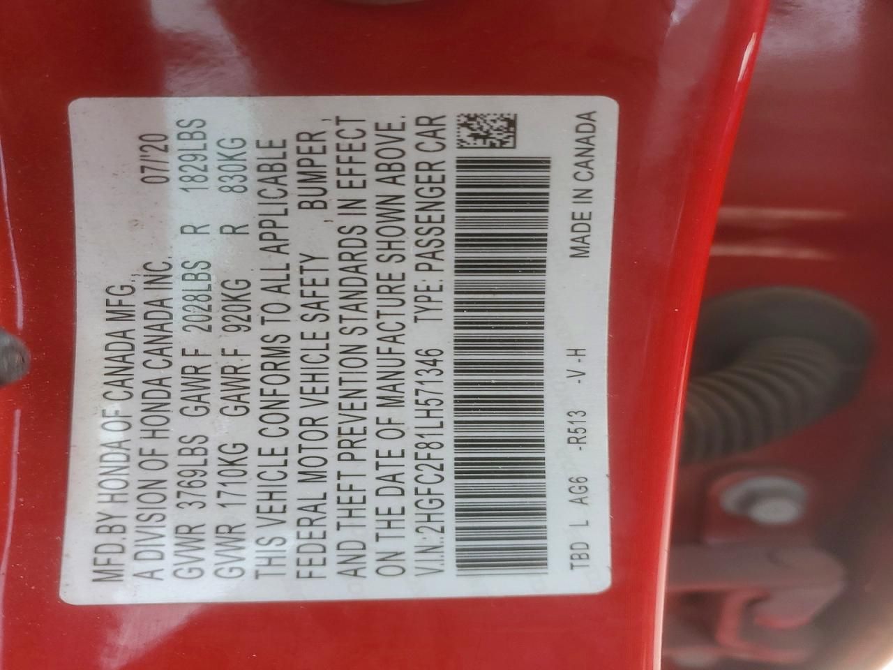 2020 Honda Civic Sport