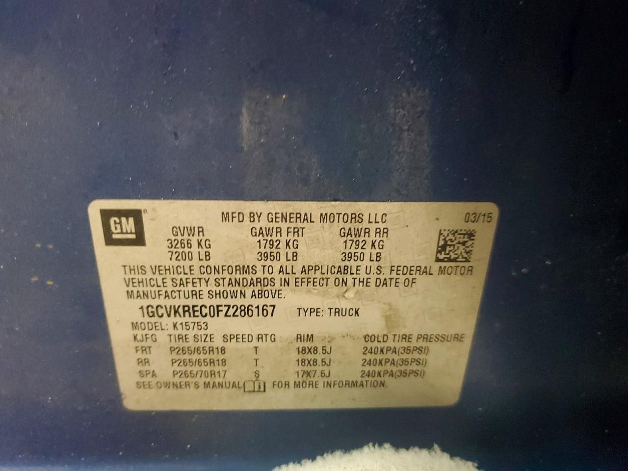 2015 Chevrolet Silverado K1500 lt