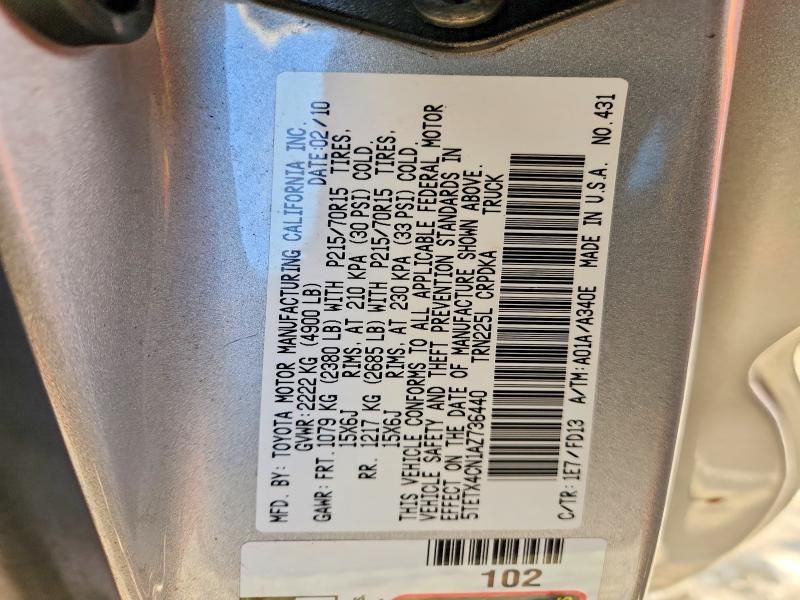 2010 Toyota Tacoma Access cab