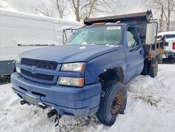 Salvage trucks for sale at West Warren, MA auction: 2004 Chevrolet Silverado Dump Truck