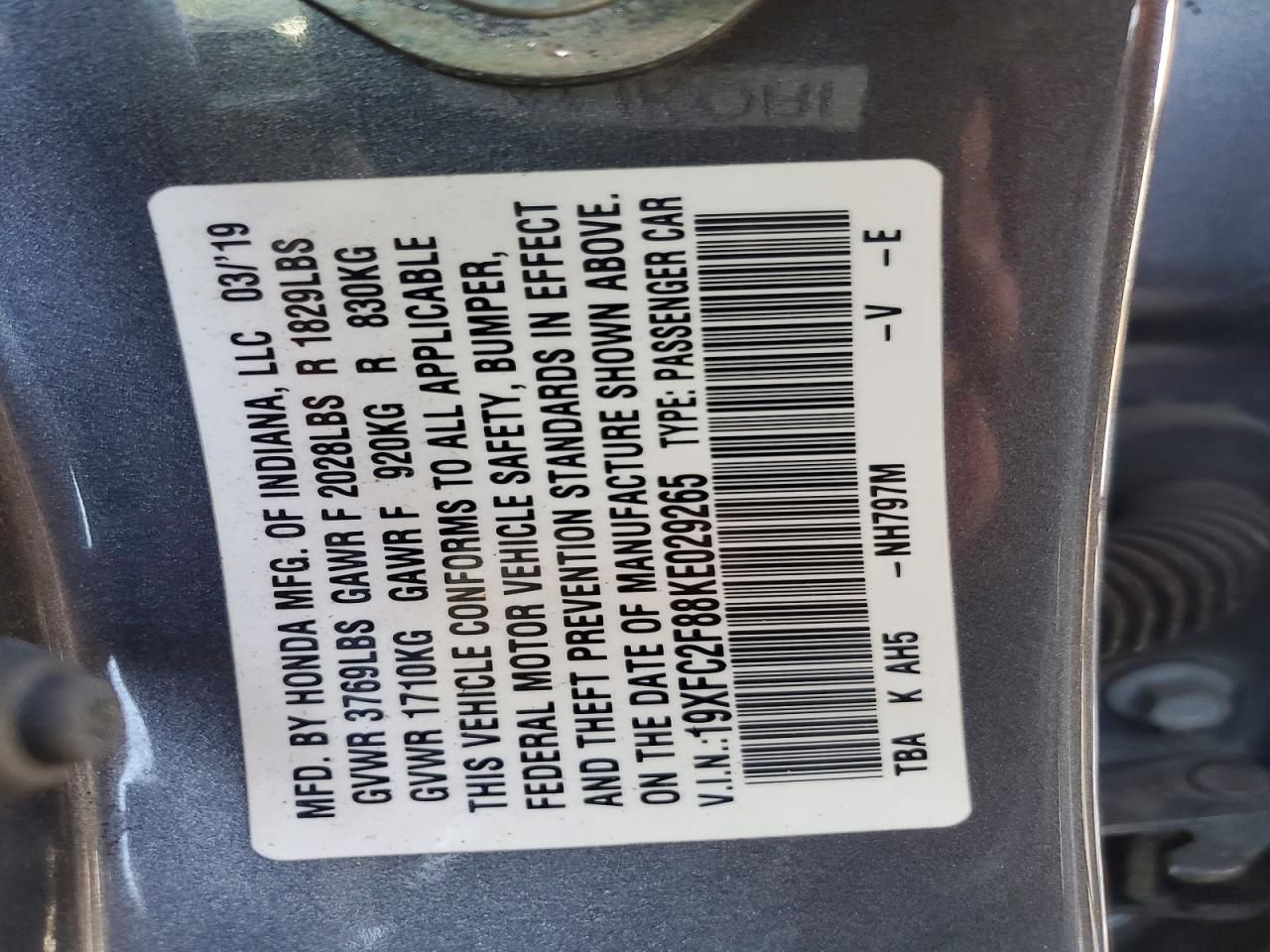 2019 Honda Civic Sport