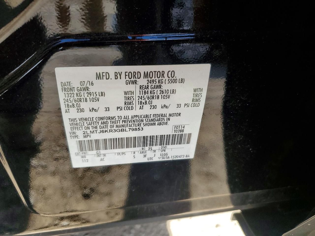 2016 Lincoln Mkx Select