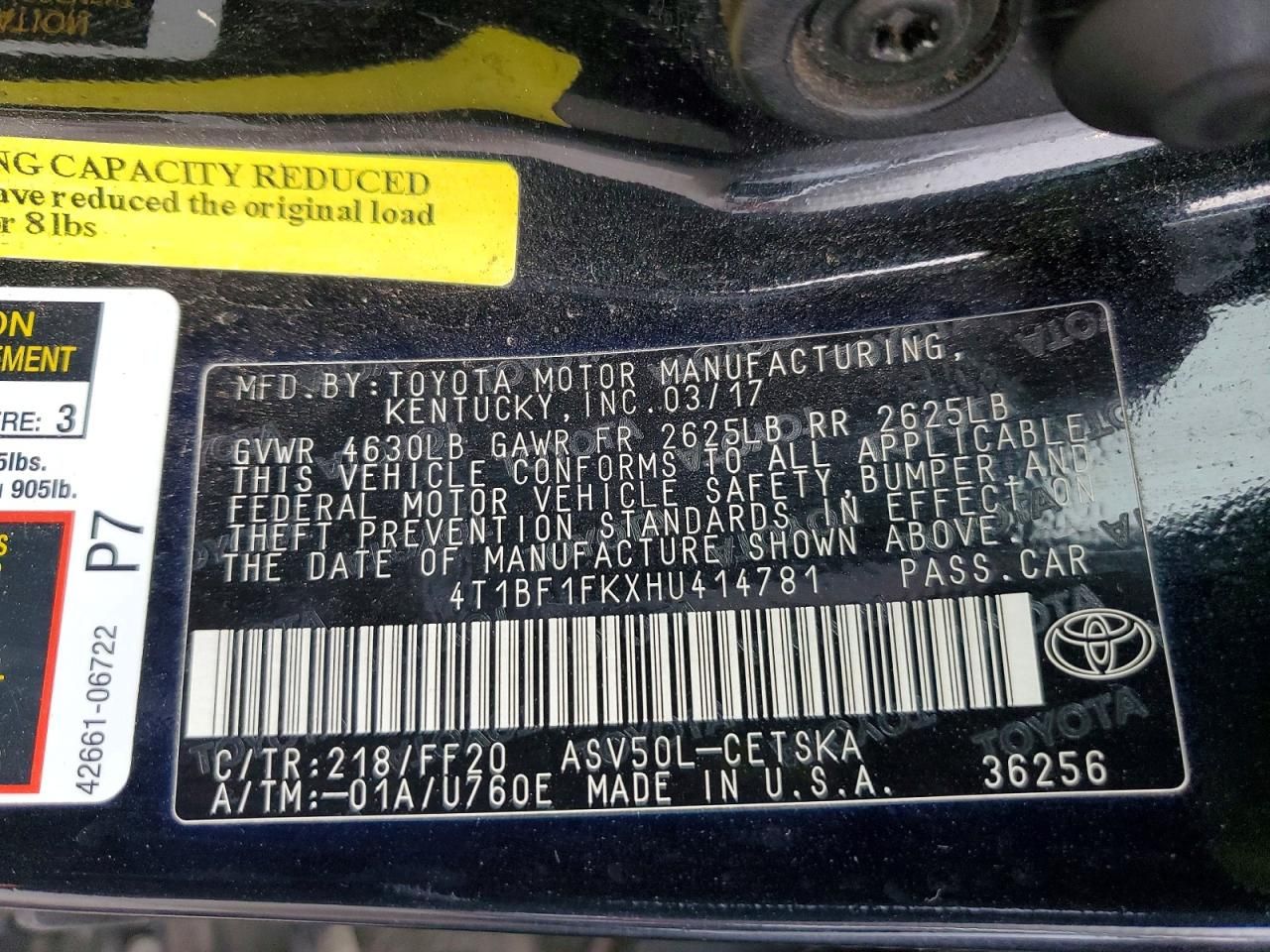 2017 Toyota Camry le