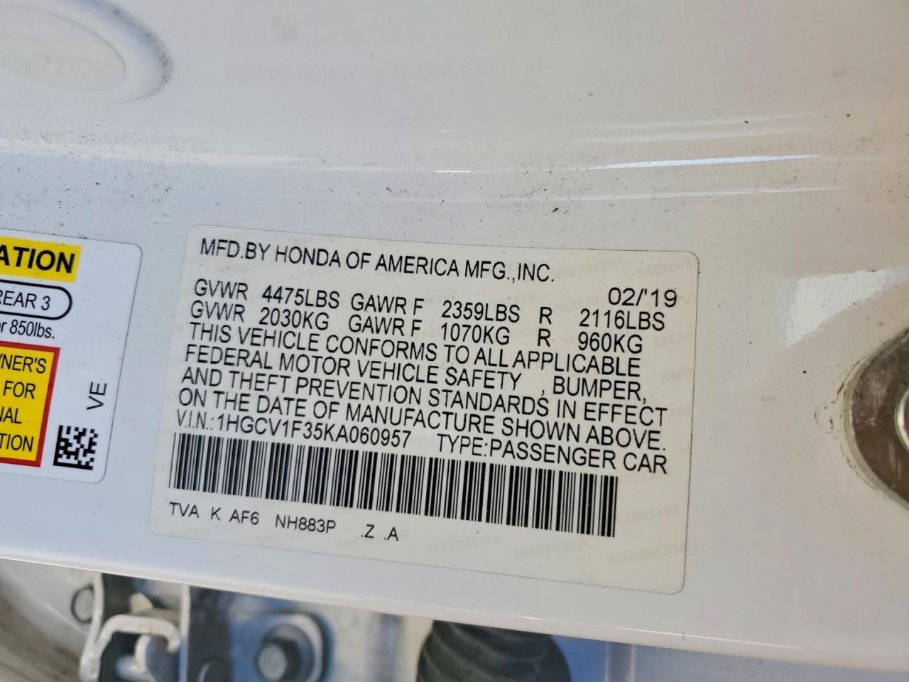 2019 Honda Accord Sport