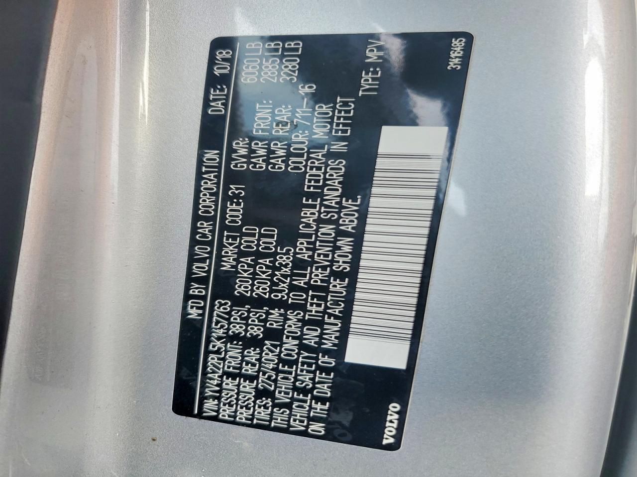 2019 Volvo Xc90 T6 Inscription