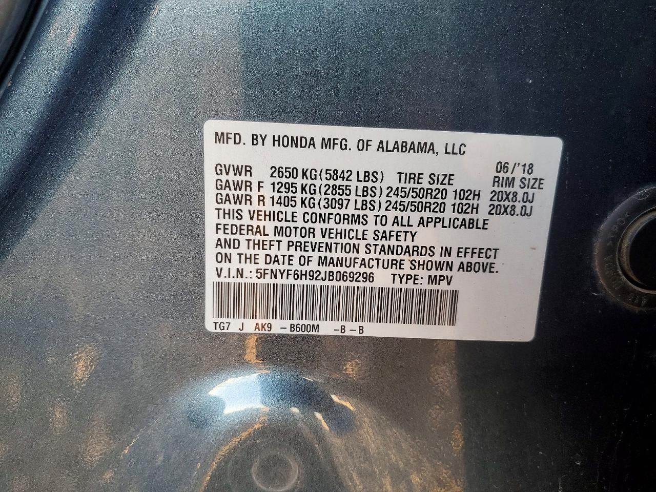 2018 Honda Pilot Touring