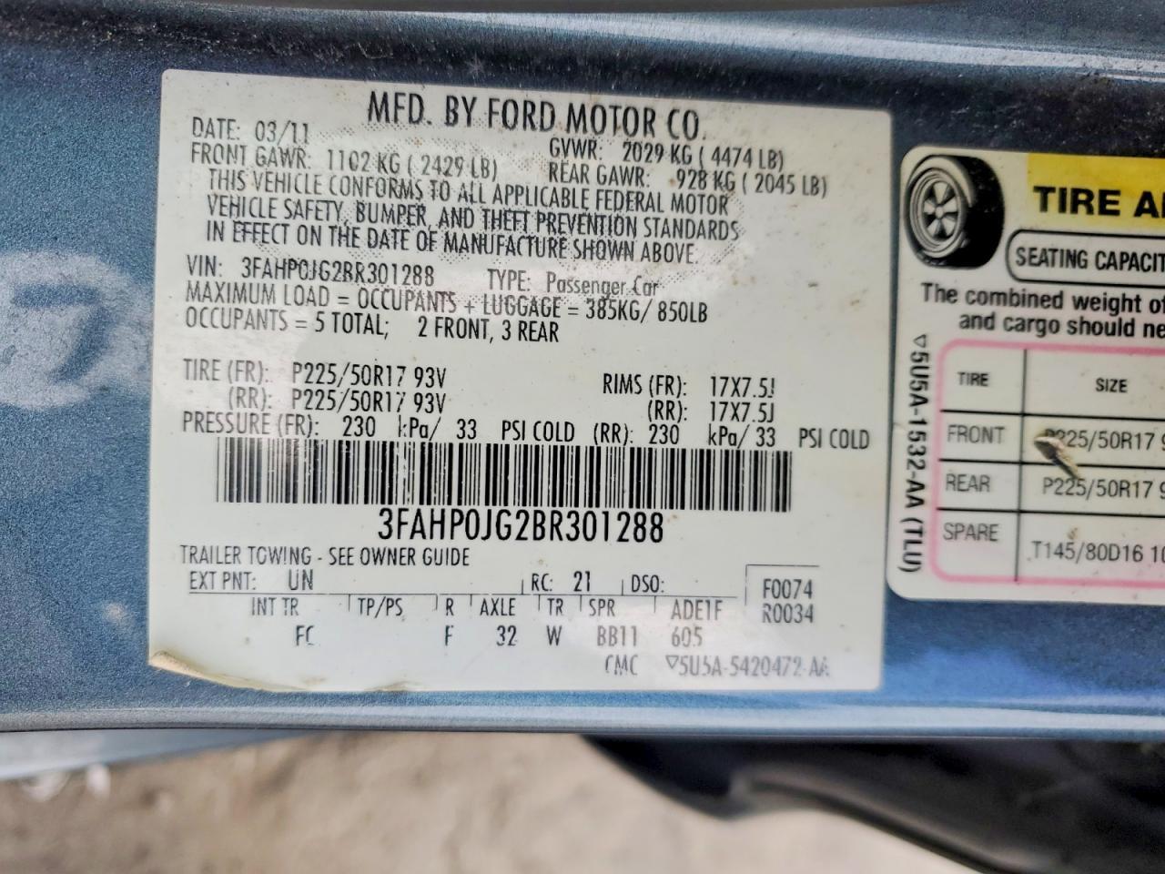 2011 Ford Fusion sel