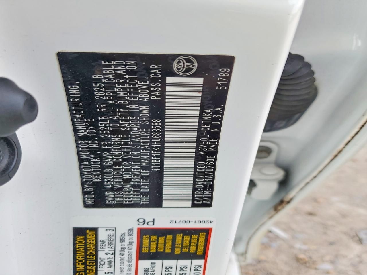 2017 Toyota Camry le