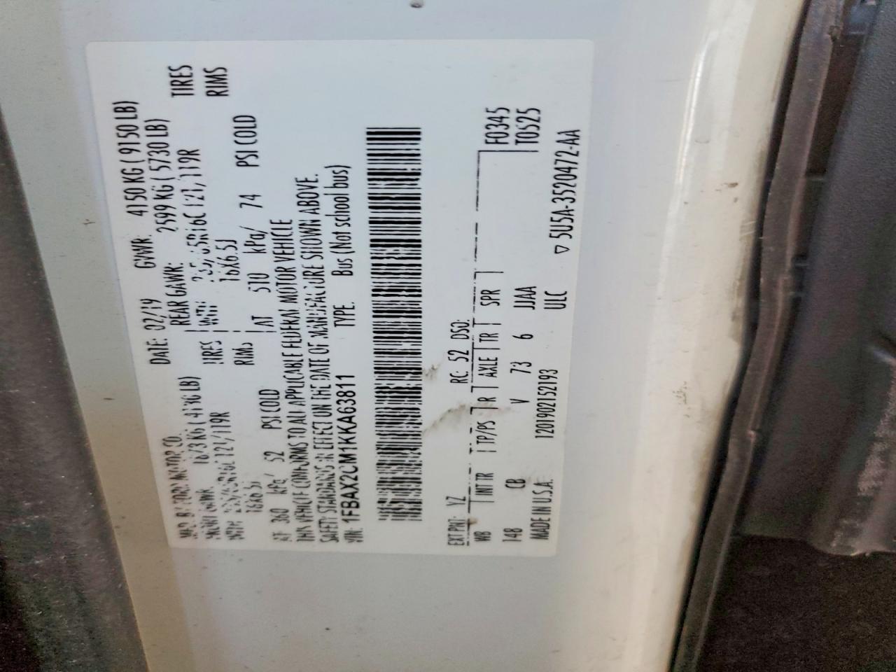 2019 Ford Transit T-350