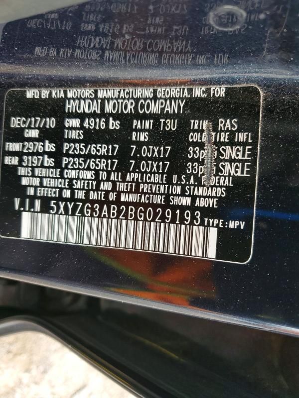 2011 Hyundai Santa fe gls