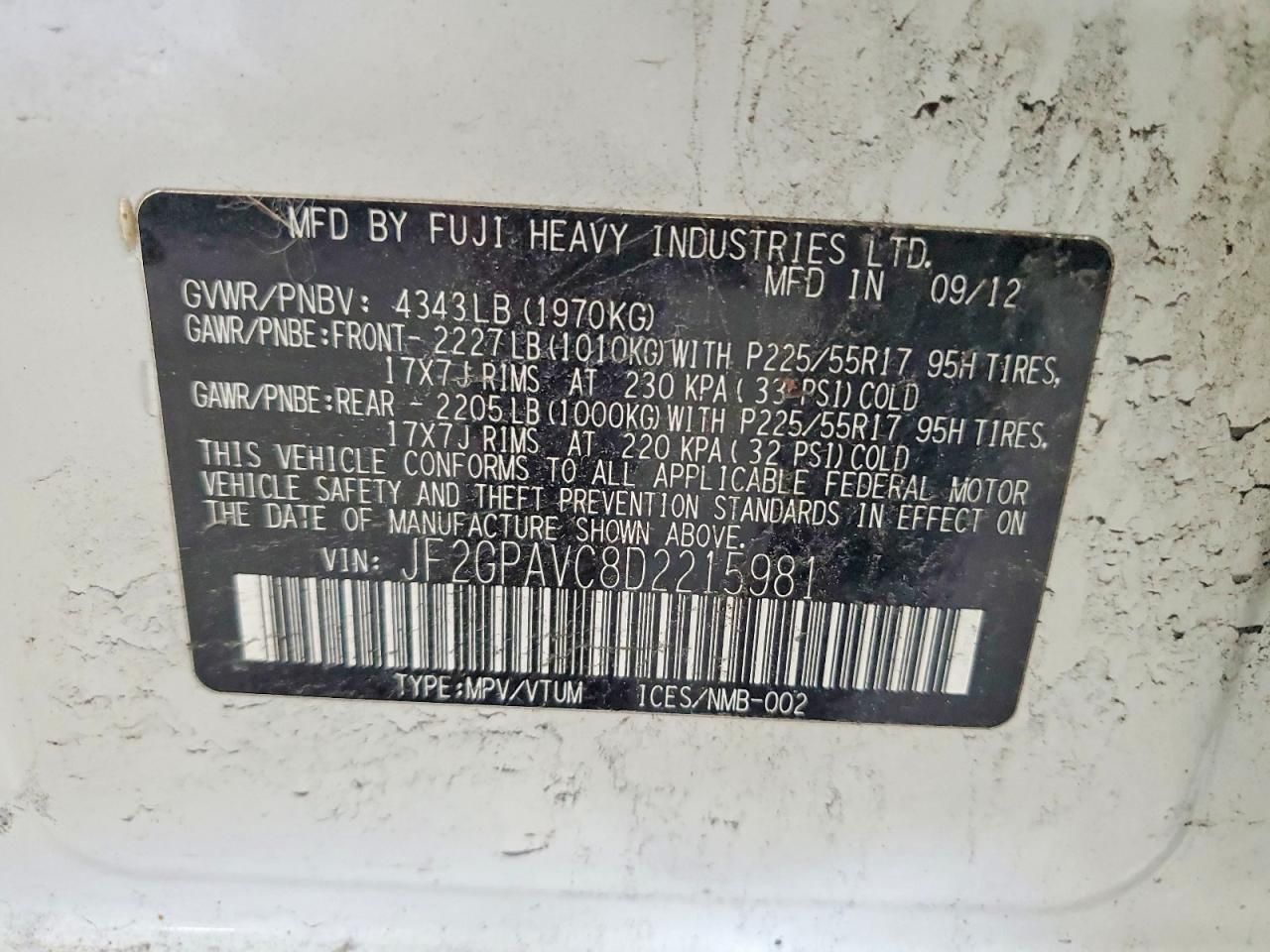 2013 Subaru Xv Crosstrek 2.0 Premium