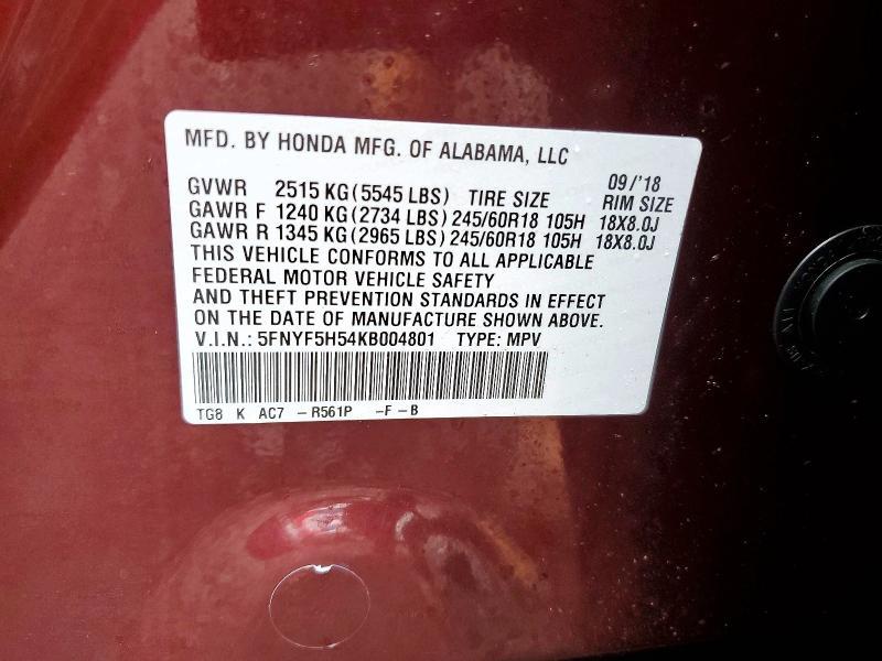 2019 Honda Pilot exl