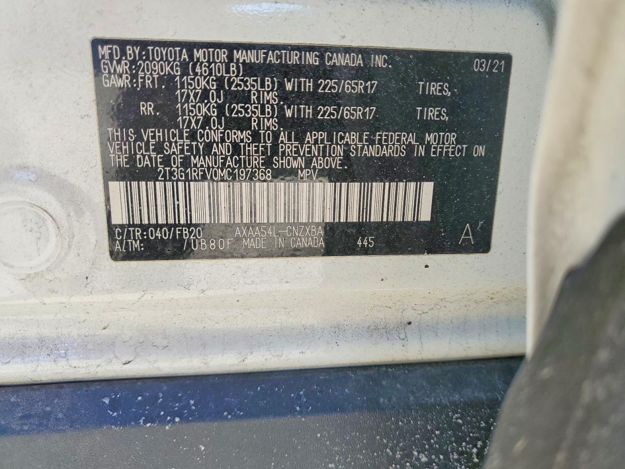 2021 Toyota Rav4 le