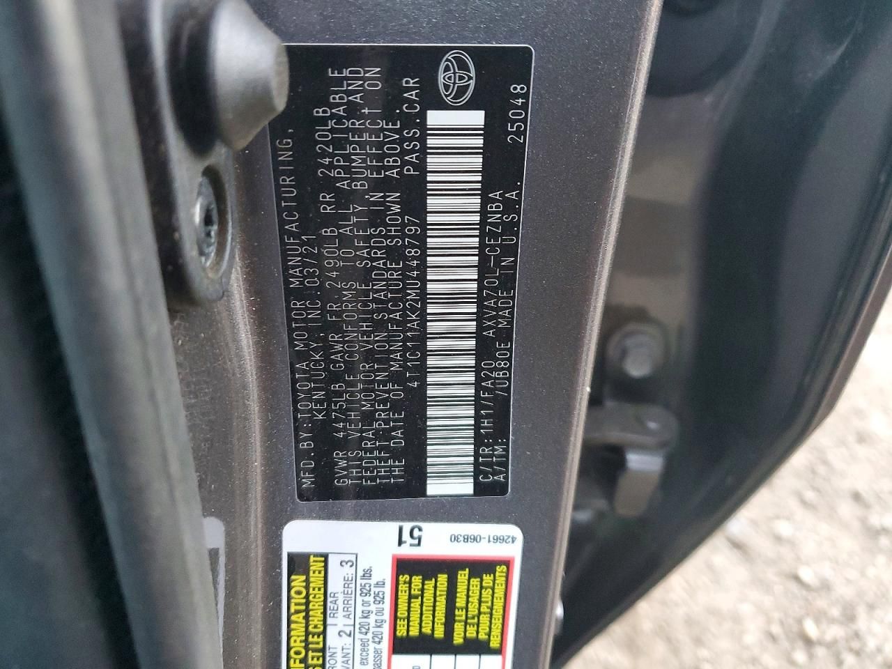 2021 Toyota Camry le