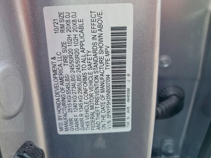 2022 Honda Pilot Sport