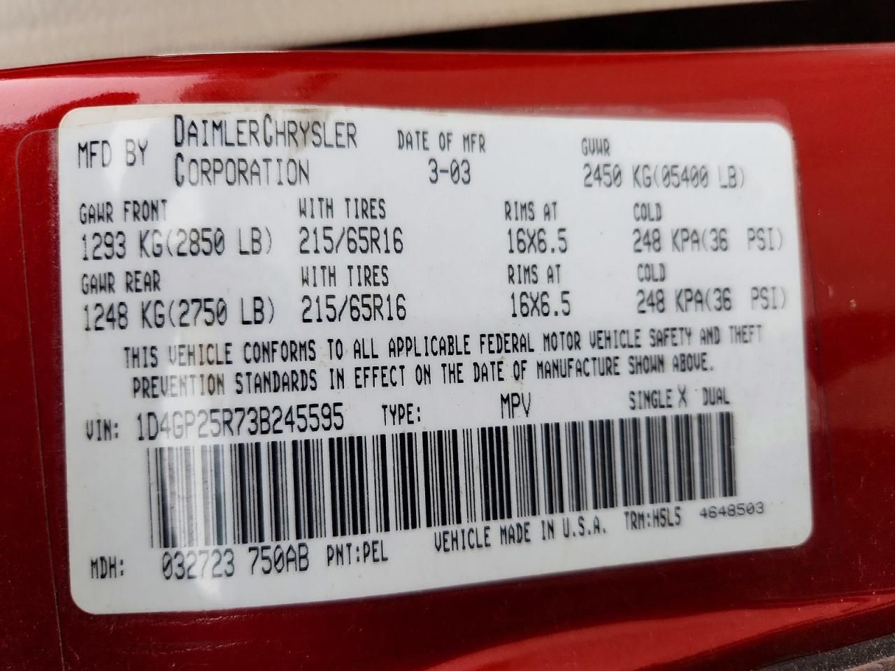 2003 Dodge Caravan se