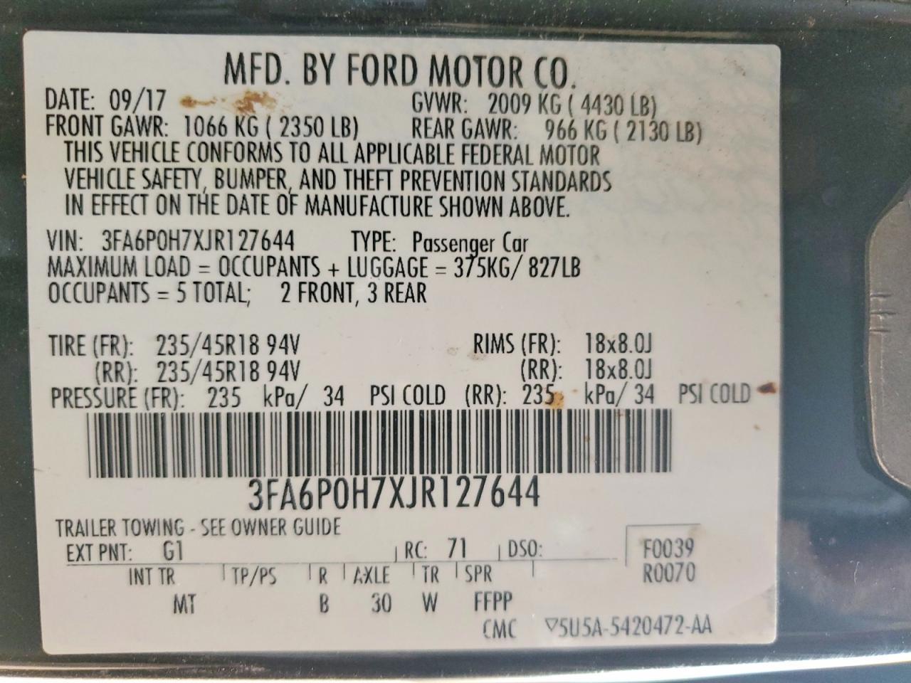 2018 Ford Fusion se