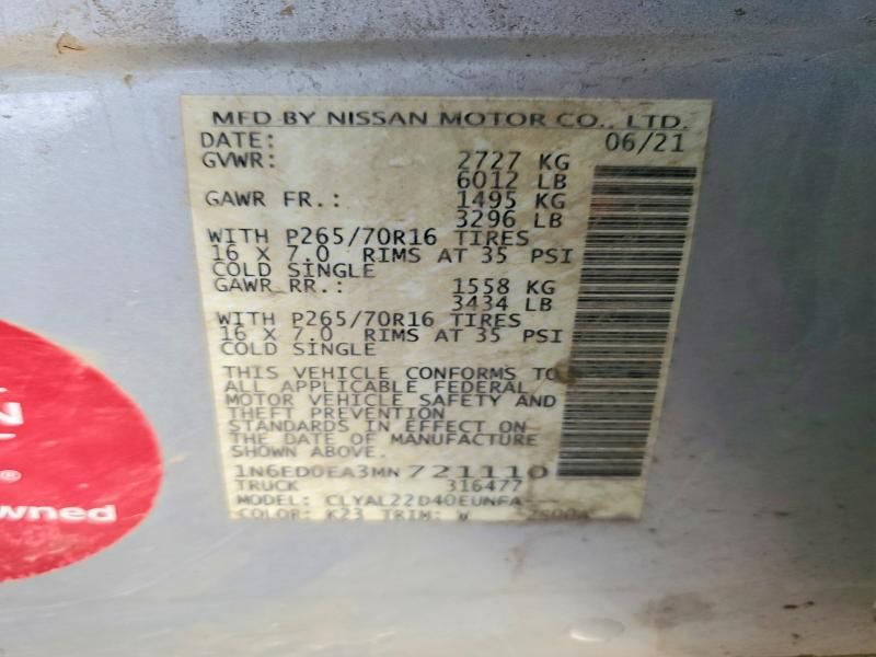 2021 Nissan Frontier s