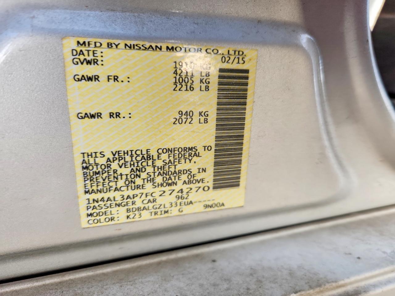 2015 Nissan Altima 2.5