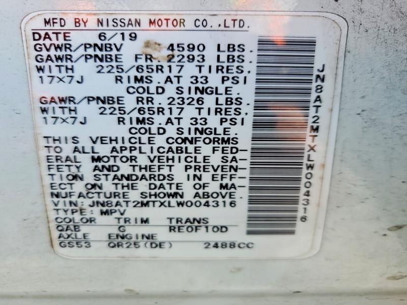 2020 Nissan Rogue sv