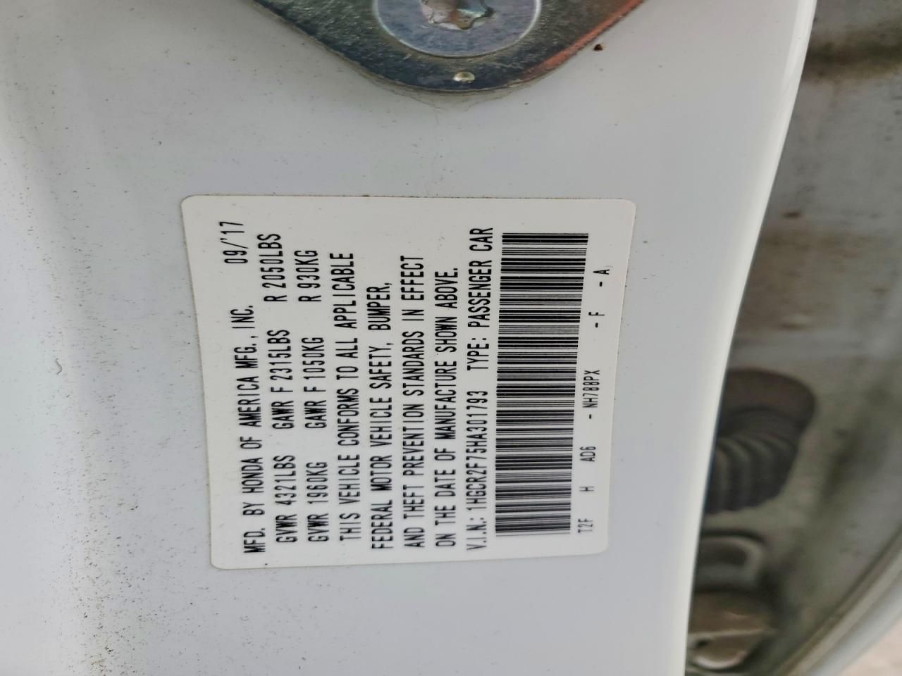 2017 Honda Accord ex