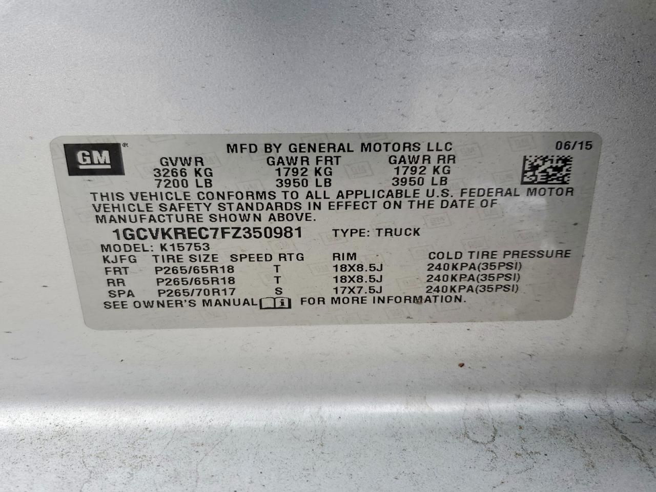 2015 Chevrolet Silverado K1500 lt