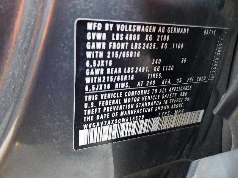 2016 Volkswagen Tiguan s