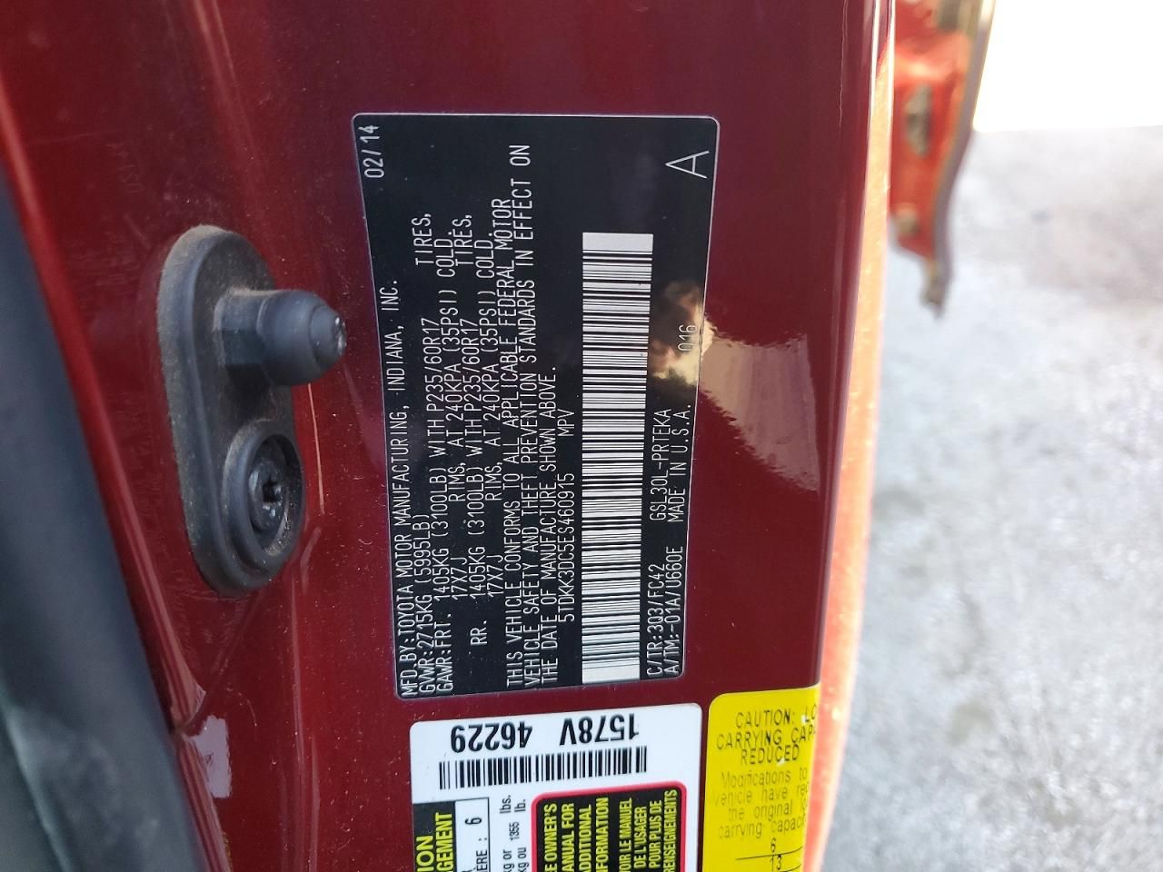 2014 Toyota Sienna le