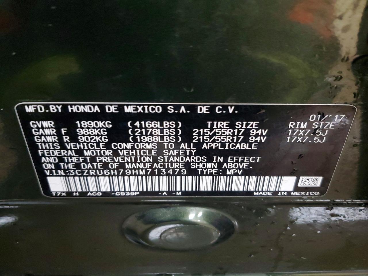 2017 Honda Hr-v exl