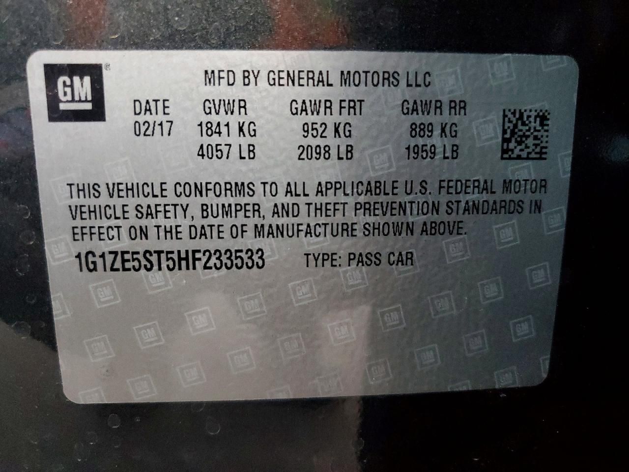 2017 Chevrolet Malibu lt