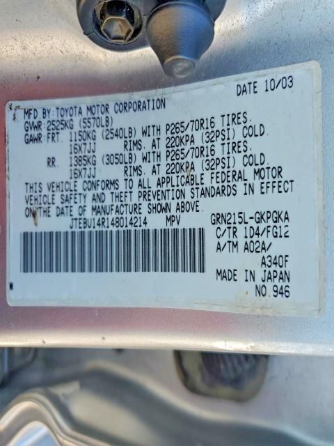 2004 Toyota 4runner SR5