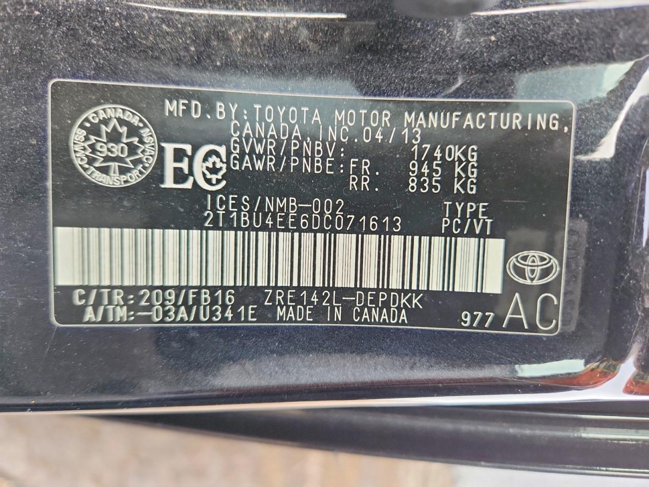 2013 Toyota Corolla Base