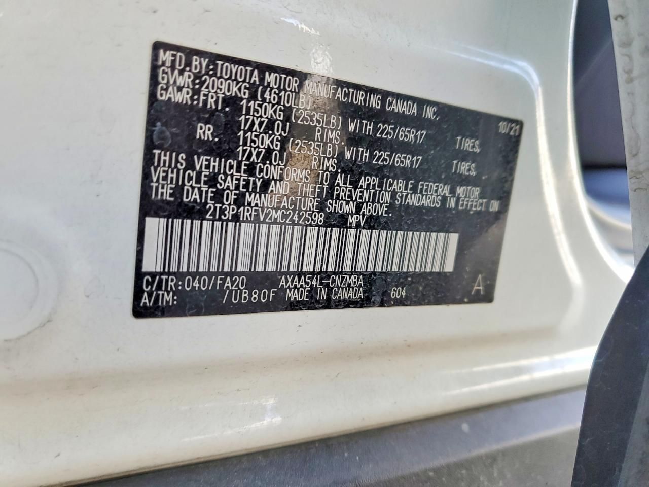 2021 Toyota Rav4 xle