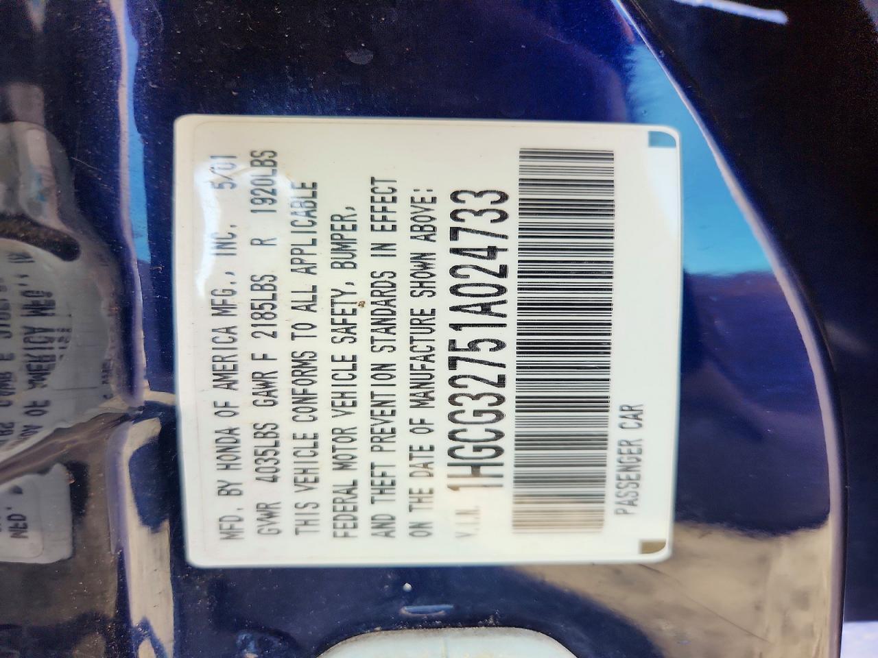 2001 Honda Accord ex