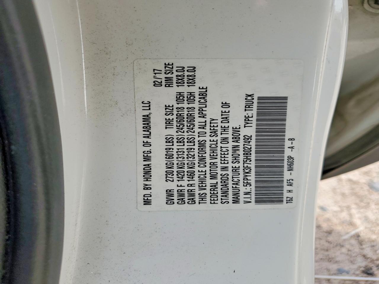 2017 Honda Ridgeline rtl