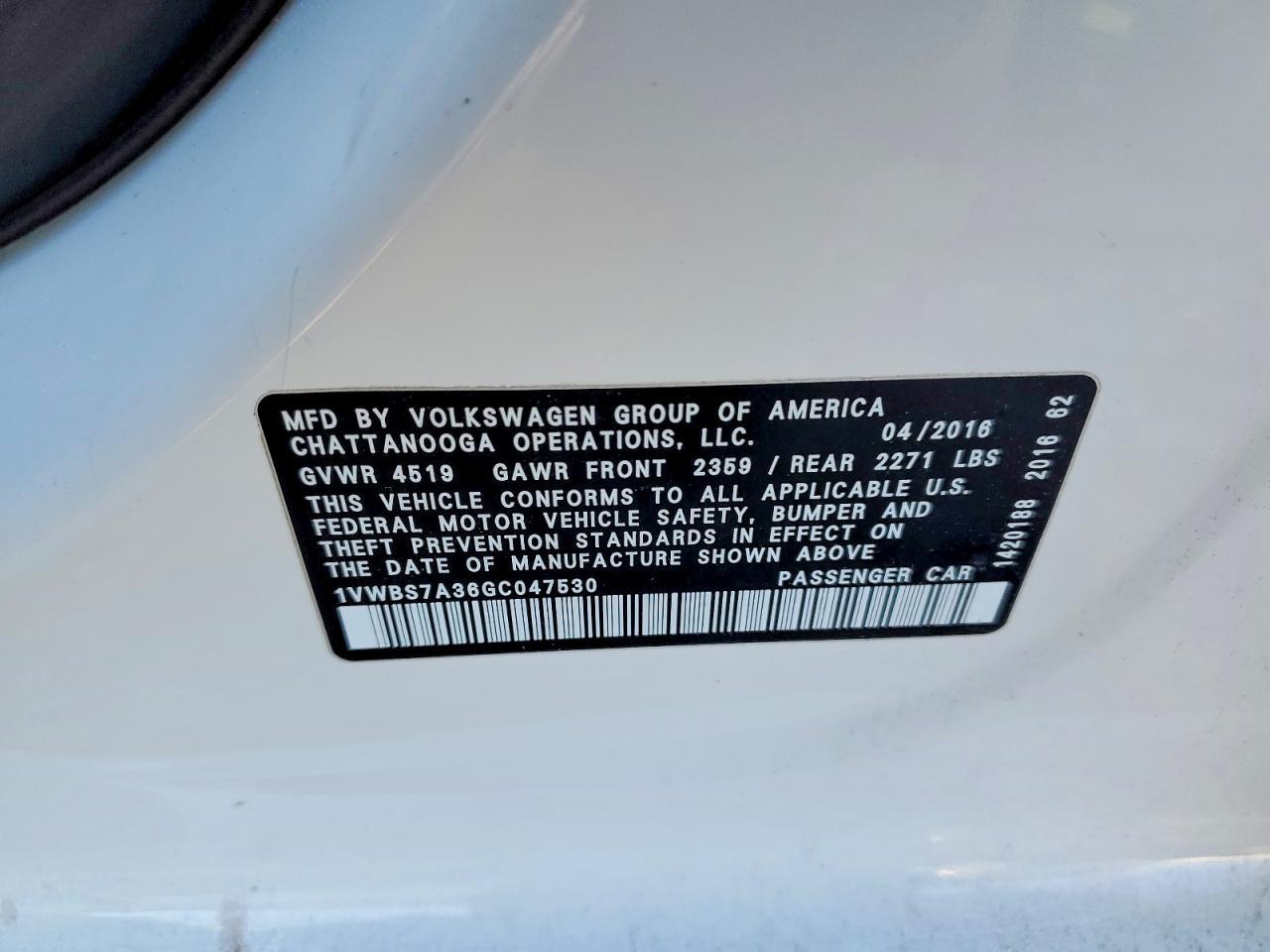 2016 Volkswagen Passat se