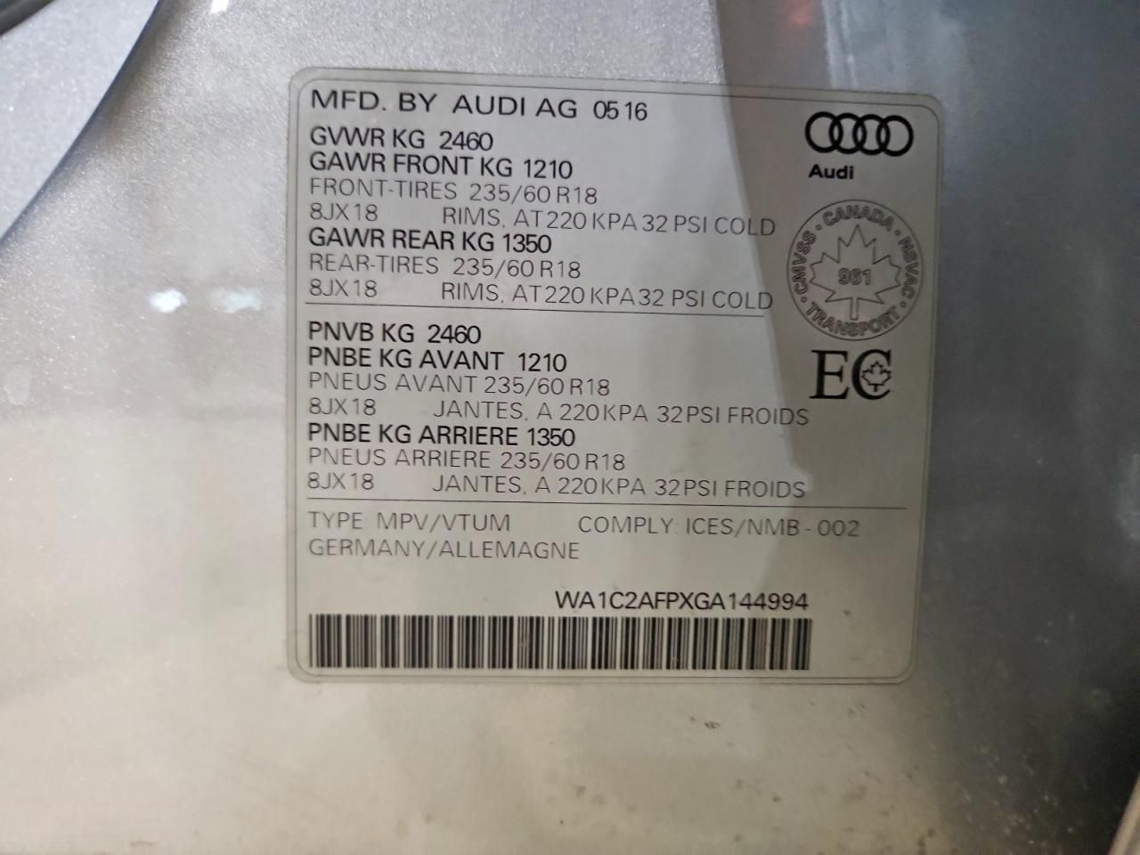 2016 Audi Q5 Premium