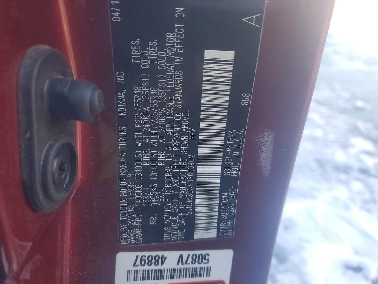 2013 Toyota Sienna le