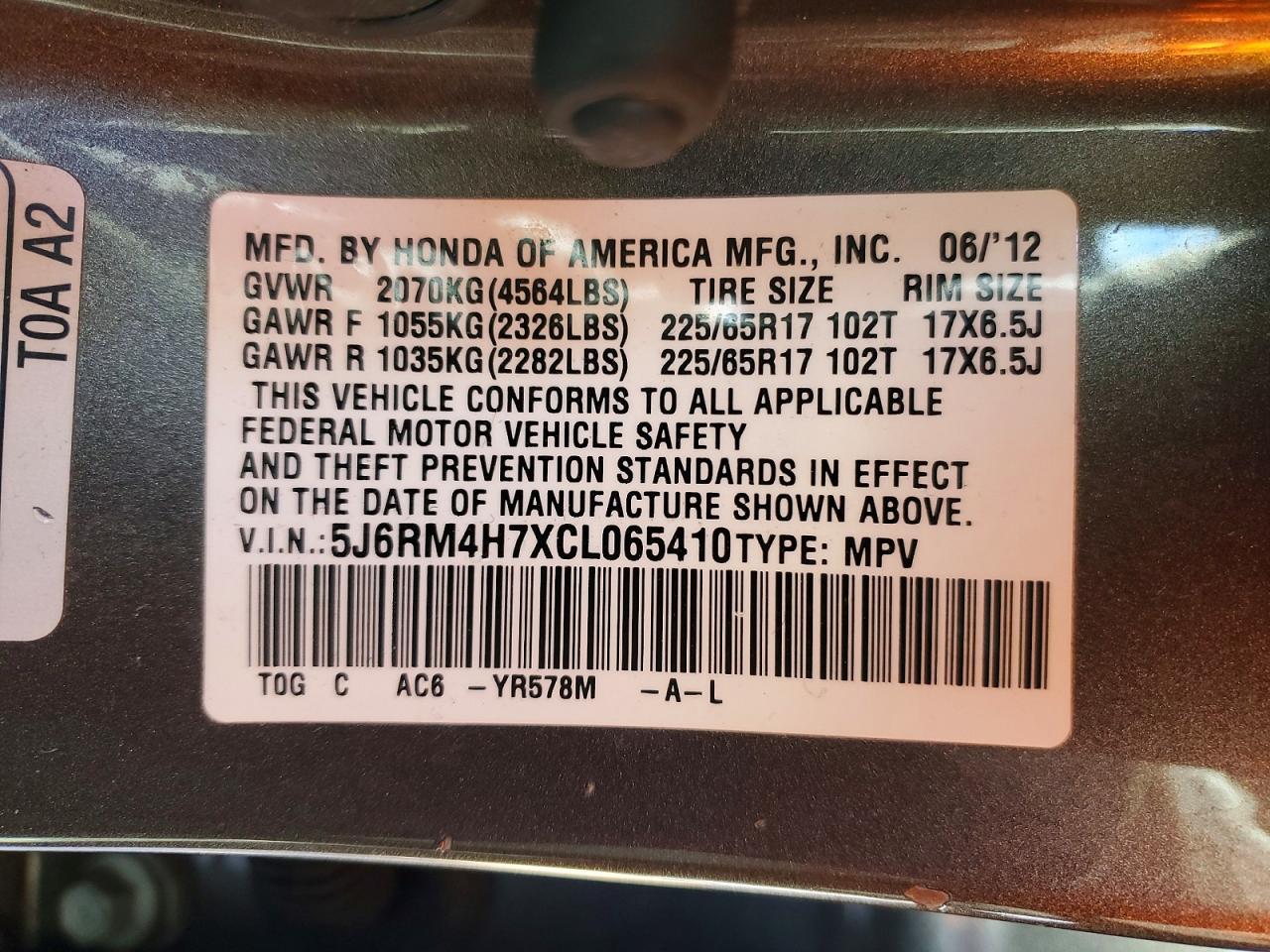 2012 Honda Cr-v exl