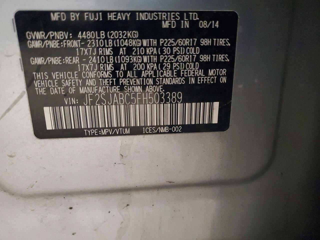 2015 Subaru Forester 2.5i