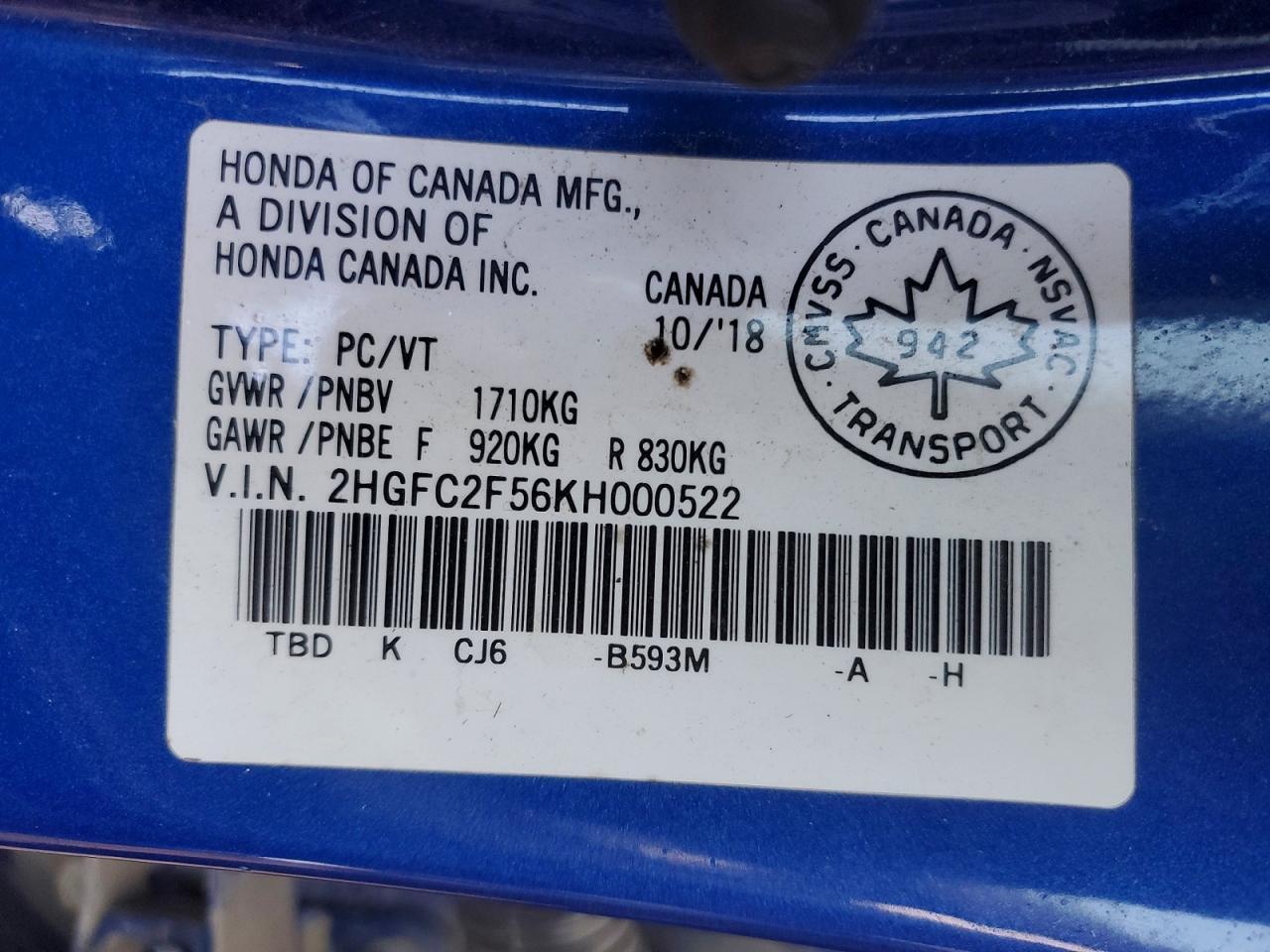 2019 Honda Civic lx