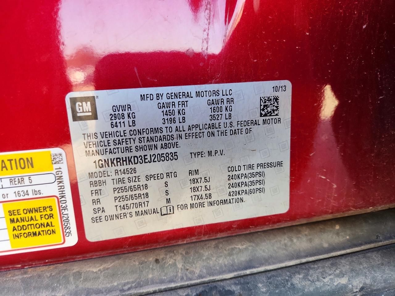 2014 Chevrolet Traverse lt