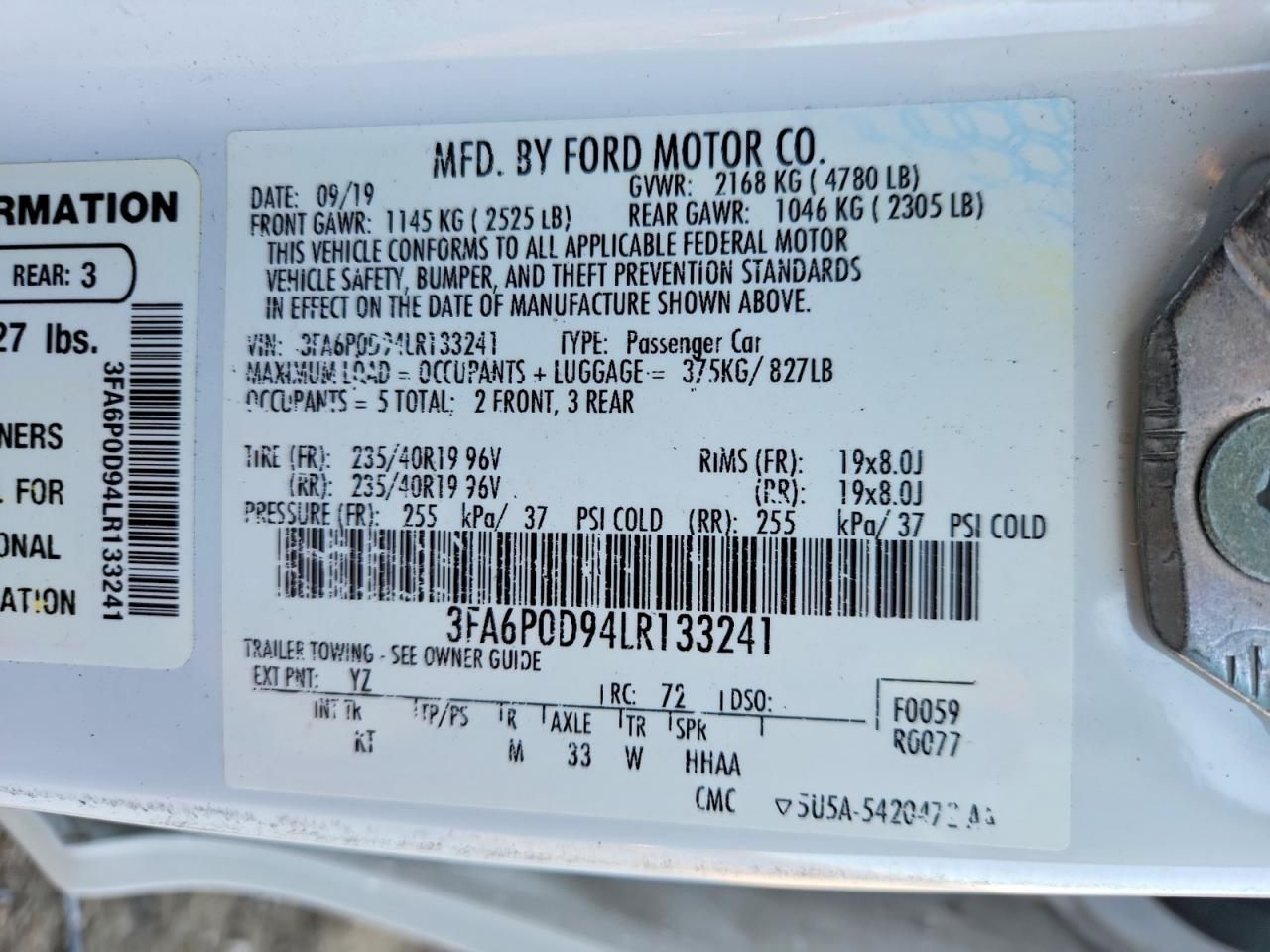 2020 Ford Fusion Titanium