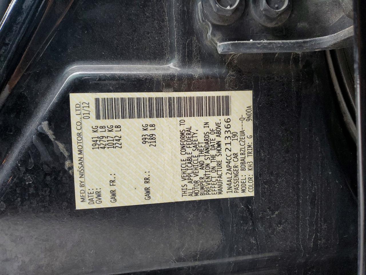 2012 Nissan Altima Base
