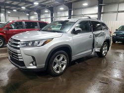 Salvage cars for sale from Copart Ham Lake, MN: 2017 Toyota Highlander Limited