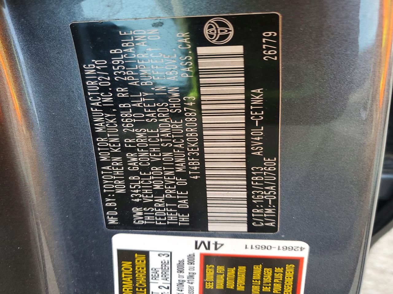 2011 Toyota Camry Base