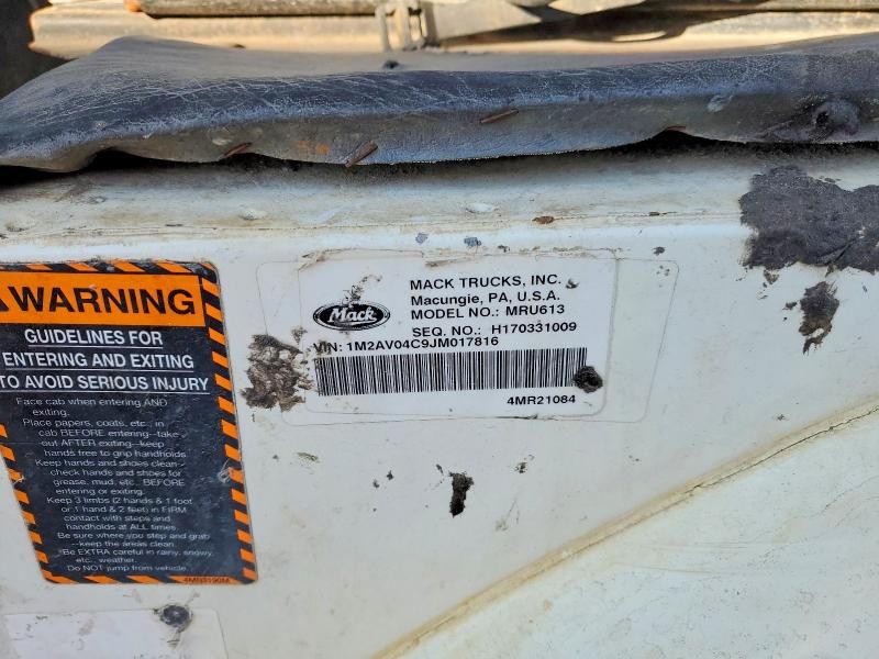 2018 Mack Mru613 Refuse Truck