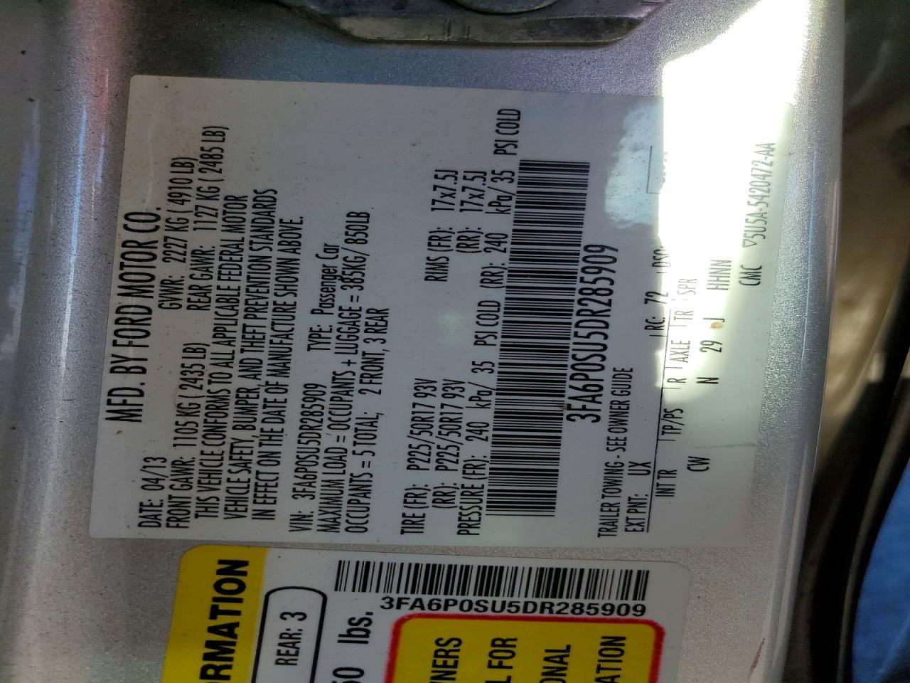 2013 Ford Fusion Titanium Phev