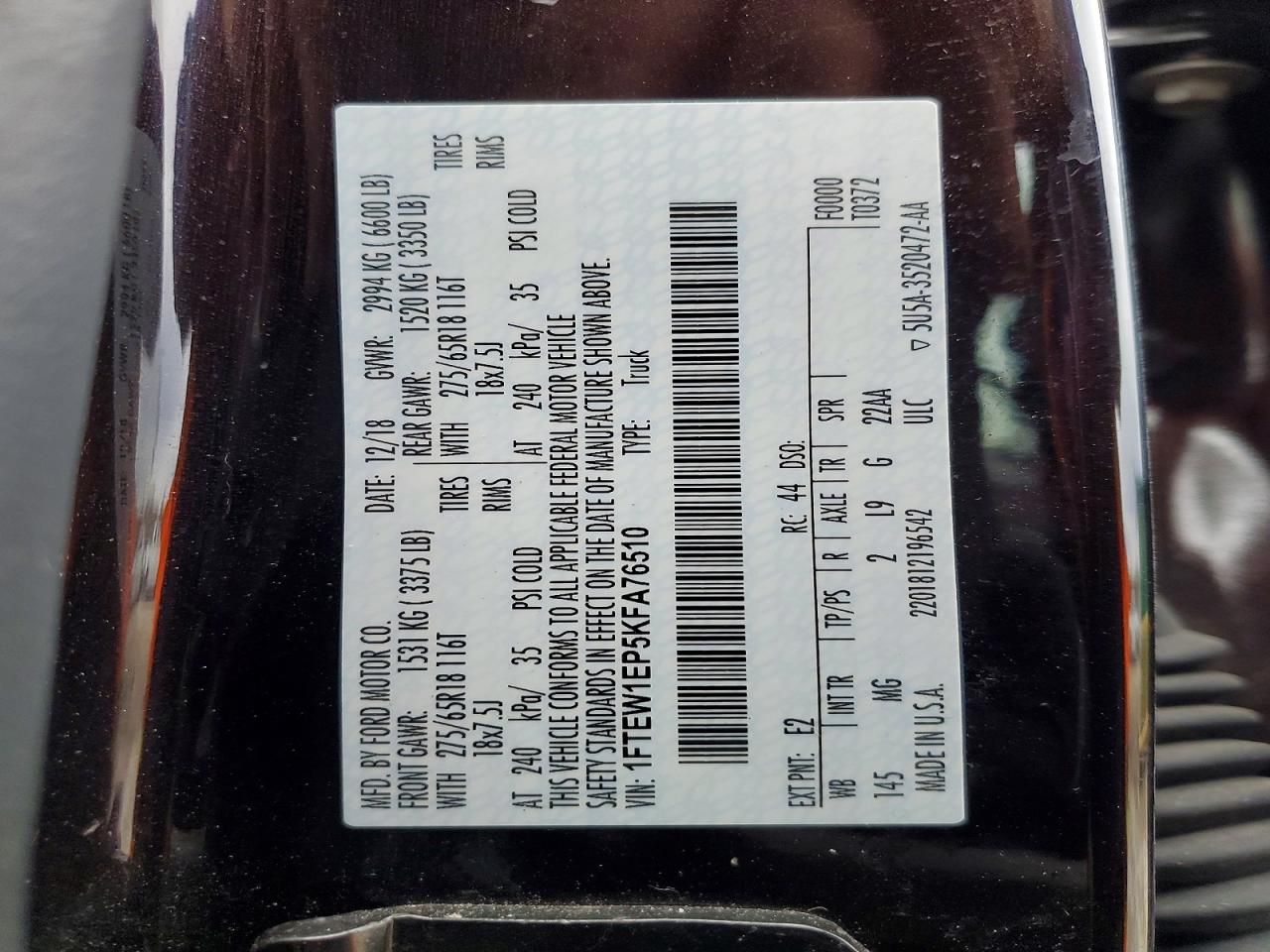 2019 Ford F150 Supercrew